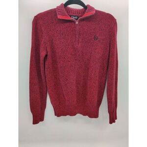 Chaps Kids Boys Red Speckled‎ Half Zip Sweater Size Large 14 /16